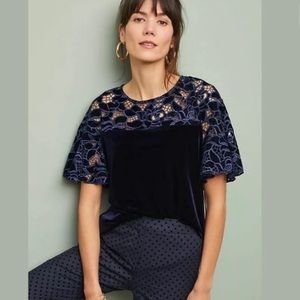 Eva Franco Thalia Velvet Blouse - NWOT